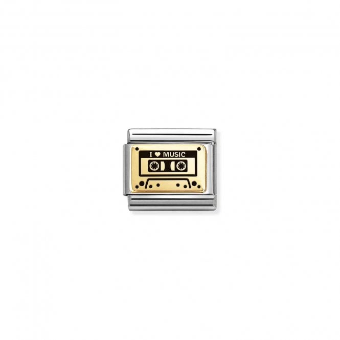 NOMINATION ITALY Yellow Gold Audio Cassette Charm