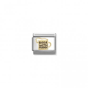 Yellow Gold Beer With Friends Charm
