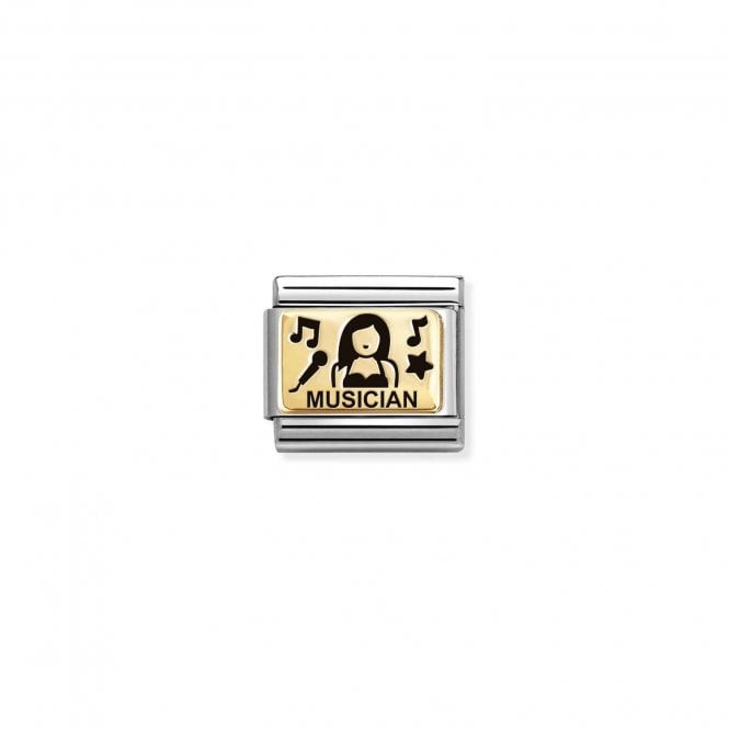 NOMINATION ITALY Yellow Gold Musician Charm