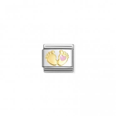 Yellow Gold Pink Foot Charm