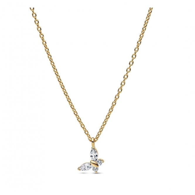 PANDORA 14ct Gold Plating Butterfly Pendant Necklace