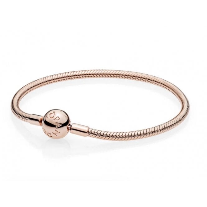 PANDORA 14ct Rose Gold Plated Snake Chain Bracelet