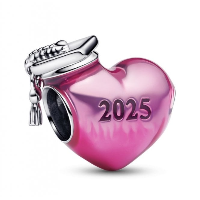 PANDORA 2025 Graduation Pink Heart Charm