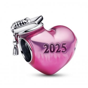 2025 Graduation Pink Heart Charm