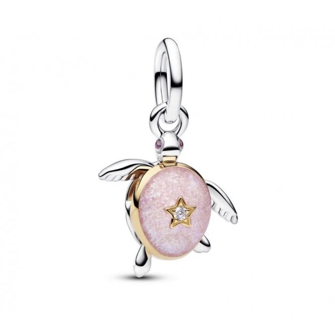 PANDORA 2026 Pink Sea Turtle Lab-grown Diamond Dangle Charm