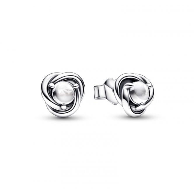 PANDORA April Birthstone Eternity Circle Stud Earrings