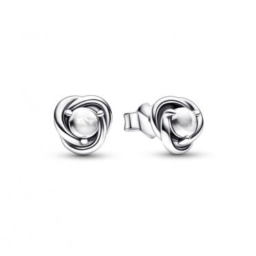 April Birthstone Eternity Circle Stud Earrings
