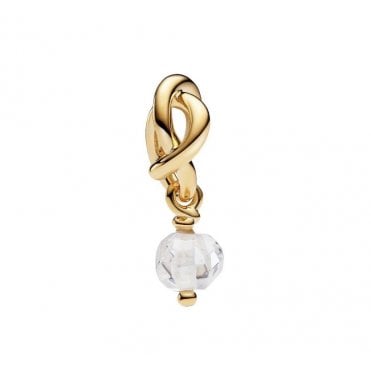 April Birthstone Gold Plated Eternity Circle Dangle Charm