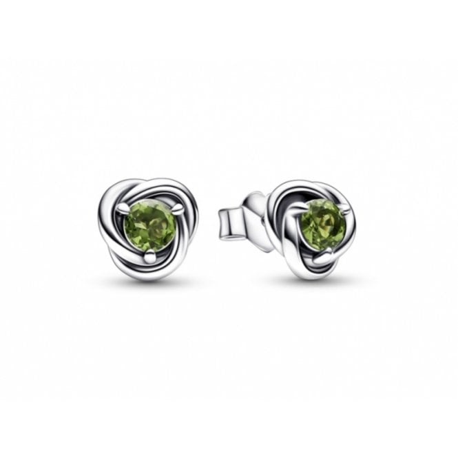 PANDORA August Birthstone Eternity Circle Stud Earrings