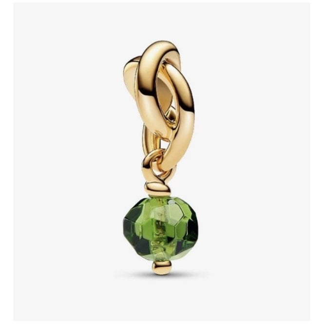 PANDORA August Birthstone Gold Plated Eternity Circle Dangle Charm