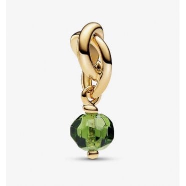 August Birthstone Gold Plated Eternity Circle Dangle Charm