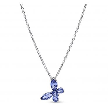 Pandora Blue Butterfly Pendant Necklace