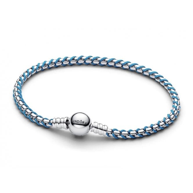 PANDORA Blue Cord Box Chain Bracelet