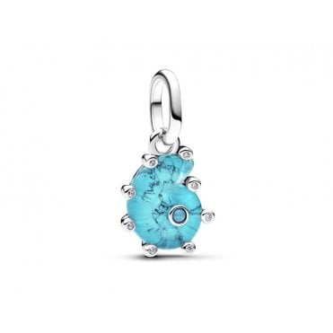 Blue Murano Glass Sea Snail Dangle Charm