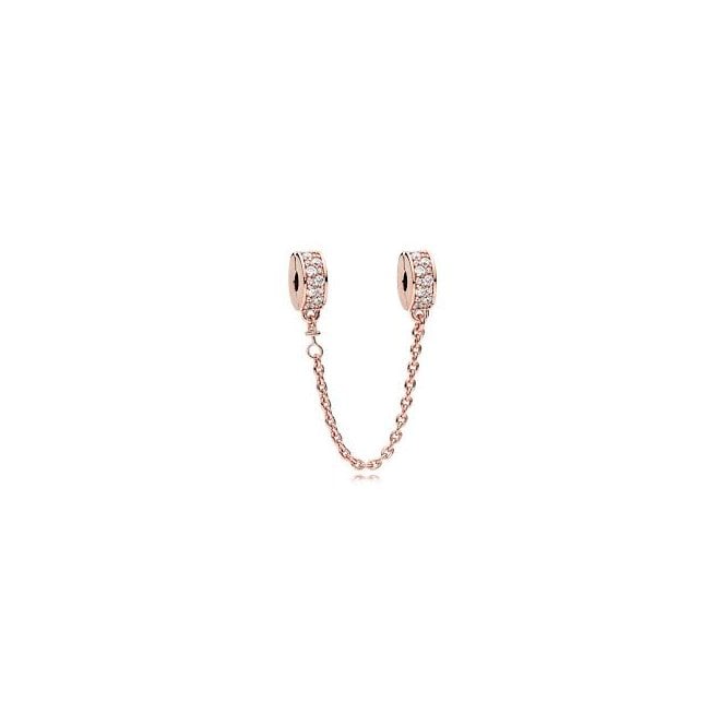 PANDORA Clear Pavé Safety Chain Clip Charm
