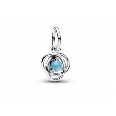 December Birthstone Eternity Circle Dangle Charm