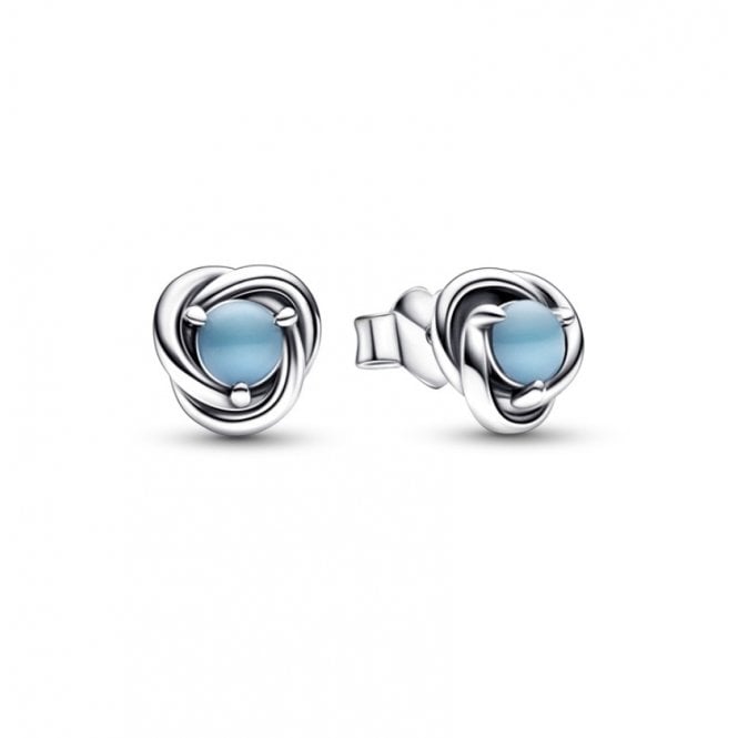 PANDORA December Birthstone Eternity Circle Stud Earrings
