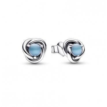 December Birthstone Eternity Circle Stud Earrings
