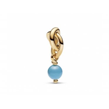 December Birthstone Gold Plated Eternity Circle Dangle Charm