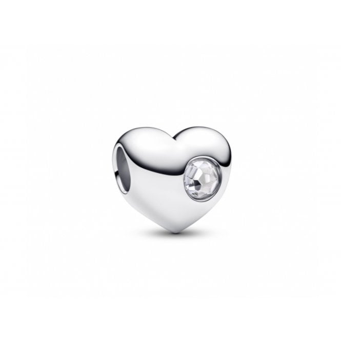 PANDORA Engravable April Birthstone Heart Charm