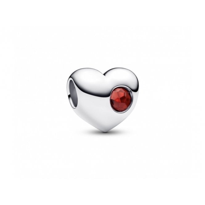 PANDORA Engravable January Birthstone Heart Charm
