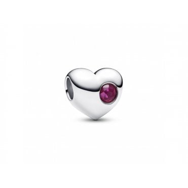 Engravable July Birthstone Heart Charm