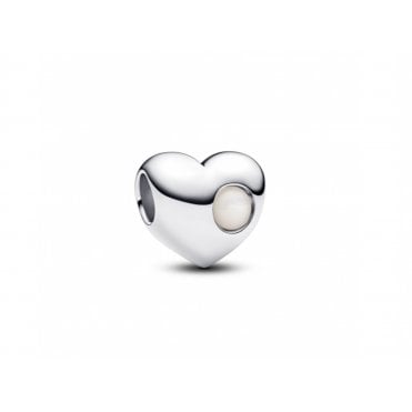 Engravable June Birthstone Heart Charm