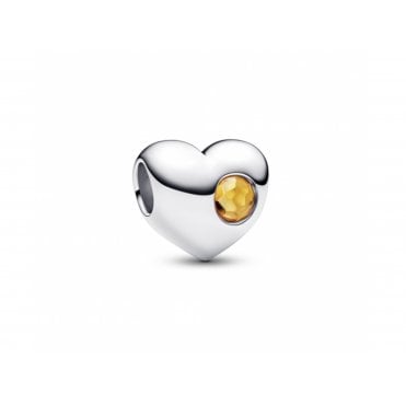 Engravable November Birthstone Heart Charm