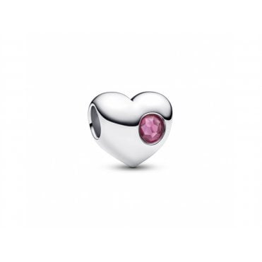 Engravable October Birthstone Heart Charm