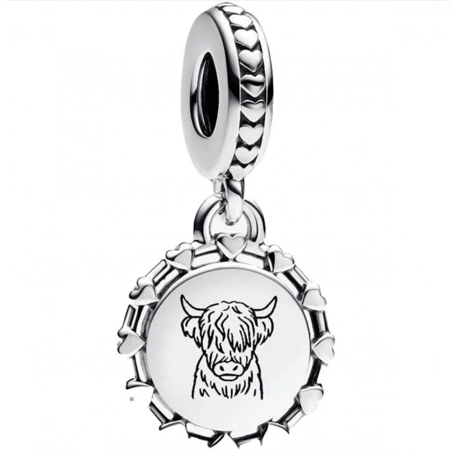 PANDORA Engravable Scottish Cow Dangle Charm