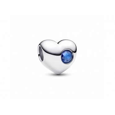Engravable September Birthstone Heart Charm