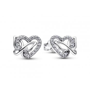 Pandora Entwined Heart & Butterfly Stud Earrings