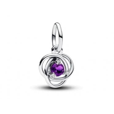 February Birthstone Eternity Circle Dangle Charm