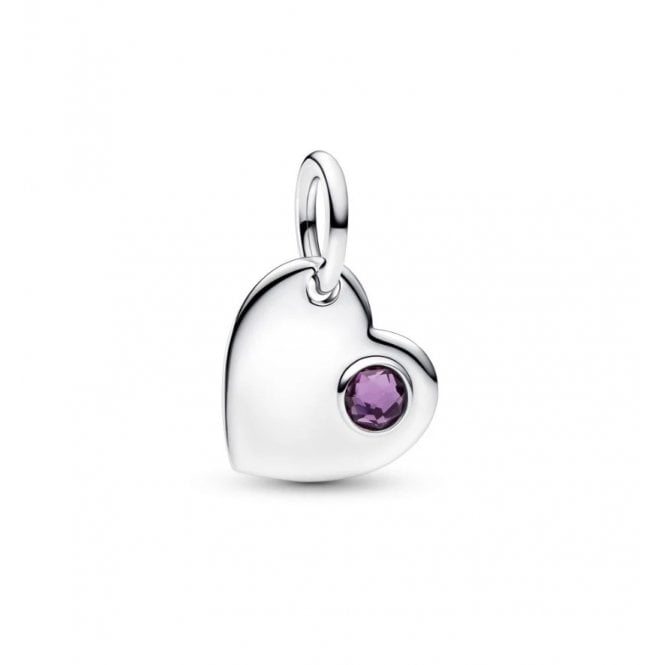 PANDORA February Heart Dangle Charm