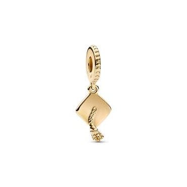 Gold Plated Graduation Cap Dangle Charm