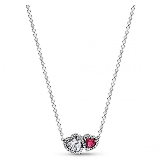 PANDORA Halo Hearts Pendant Necklace