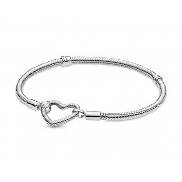 Pandora Heart Closure Snake Chain Bracelet
