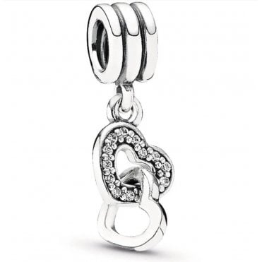 Interlocking Hearts Dangle Charm