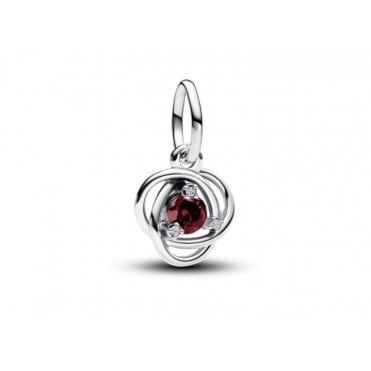 January Birthstone Eternity Circle Dangle Charm