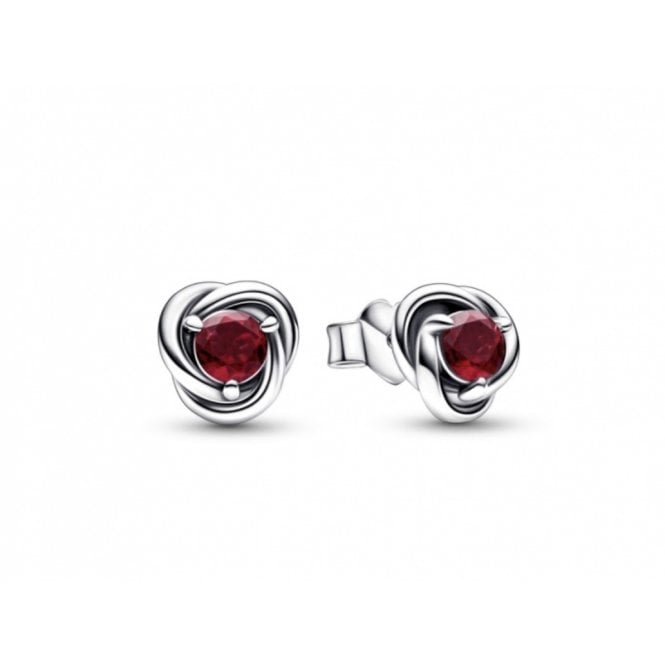 PANDORA January Birthstone Eternity Circle Stud Earrings