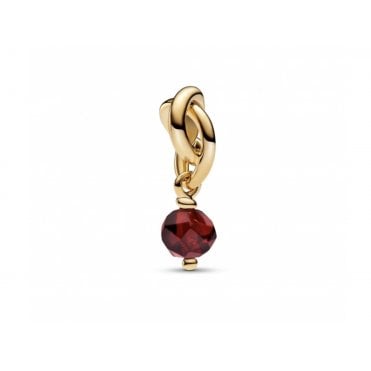 January Birthstone Gold Plated Eternity Circle Dangle Charm