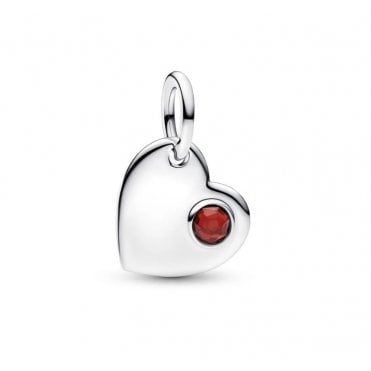 January Heart Dangle Charm