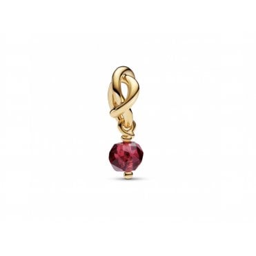 July Birthstone Gold Plated Eternity Circle Dangle Charm