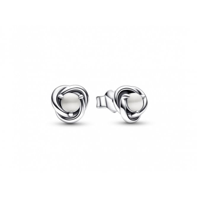 PANDORA June Birthstone Eternity Circle Stud Earrings