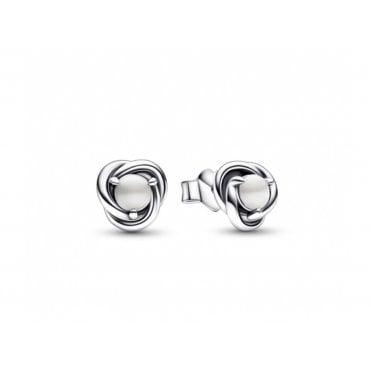 June Birthstone Eternity Circle Stud Earrings