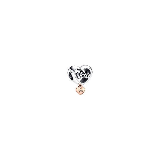 PANDORA Love you Sister Heart Charm