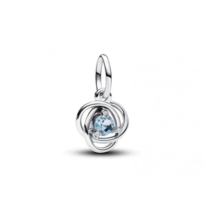 PANDORA March Birthstone Eternity Circle Dangle Charm