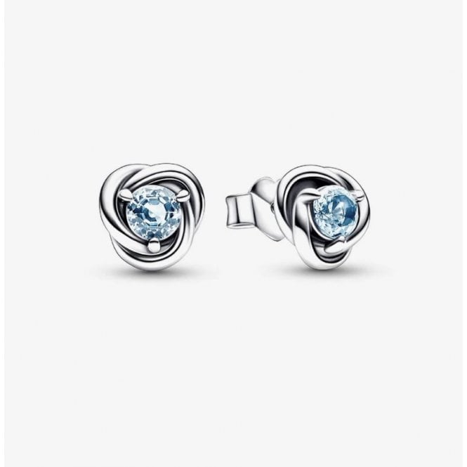 PANDORA March Birthstone Eternity Circle Stud Earrings