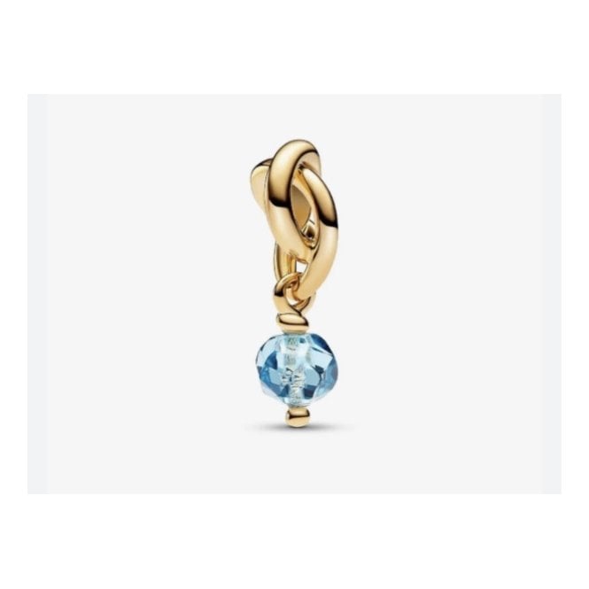 PANDORA March Birthstone Gold Plated Eternity Circle Dangle Charm