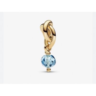 March Birthstone Gold Plated Eternity Circle Dangle Charm